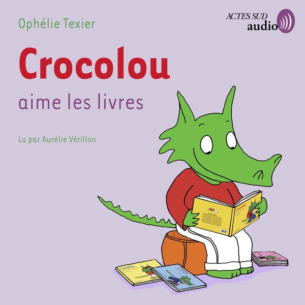 audiobook cover of Crocolou aime les livres, by Ophélie Texier