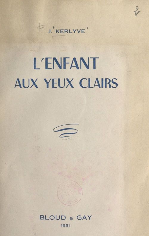 ebook cover of L'enfant aux yeux clairs, by Jean Kerlyve