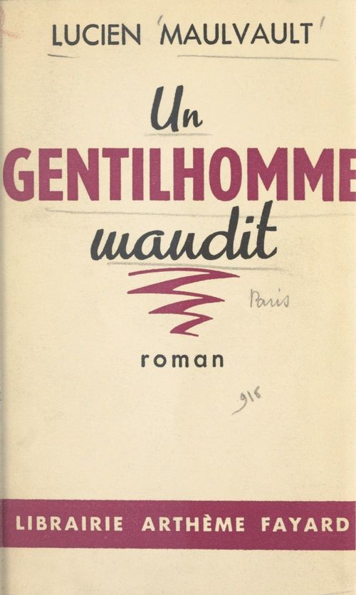 ebook cover of Un gentilhomme maudit, by Lucien Maulvault