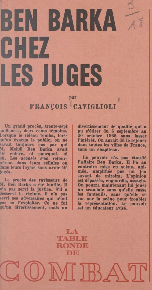 ebook cover of Ben Barka chez les juges, by François Caviglioli