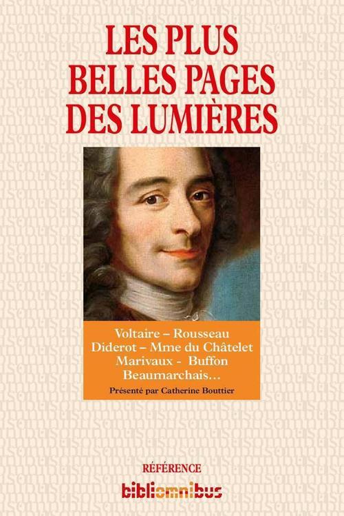 Couverture ebook de Les plus belles pages des Lumières, de Catherine Bouttier