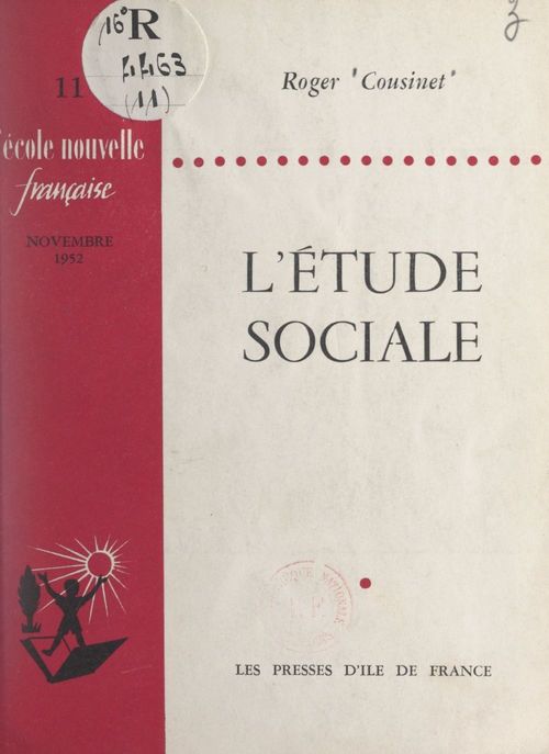 Couverture ebook de L'étude sociale, de Roger Cousinet