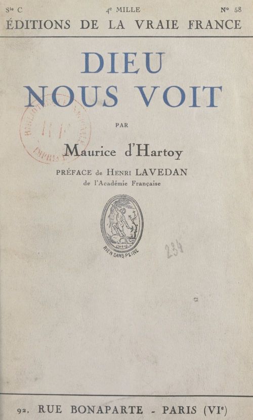 Couverture ebook de Dieu nous voit, de Maurice D'Hartoy