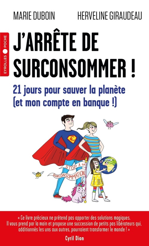 Couverture ebook de J'arrête de surconsommer !, de Marie Duboin, Herveline Giraudeau