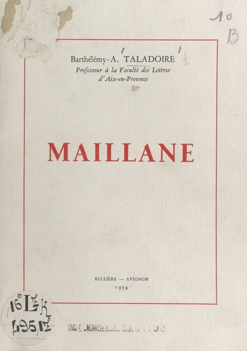 ebook cover of Maillane, by Barthelemy-Antonin Taladoire