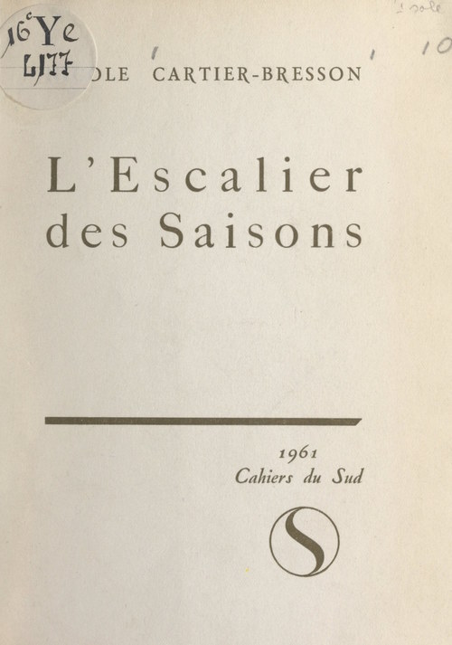 Couverture ebook de L'escalier des saisons, de Nicole Cartier-Bresson
