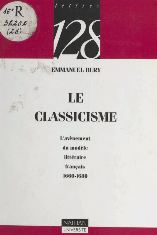 ebook cover of Le classicisme, by Emmanuel Bury