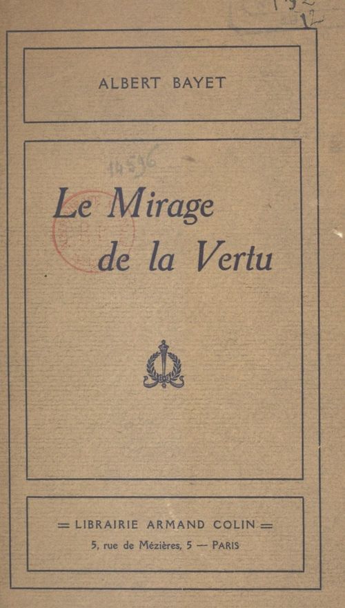 Couverture ebook de Le mirage de la vertu, de Albert Bayet