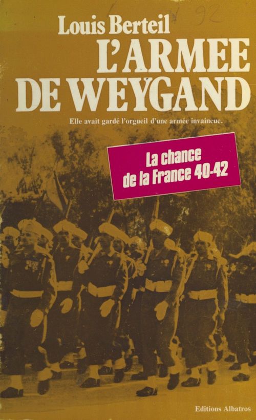 Couverture ebook de L'armée de Weygand, de Louis Berteil