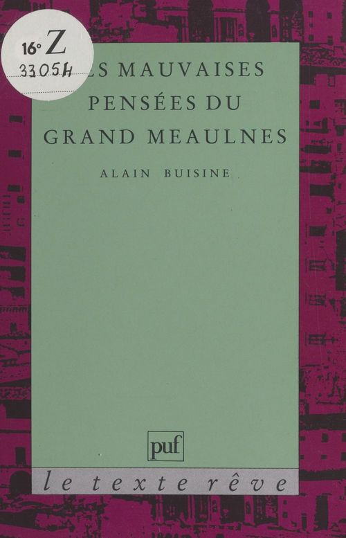 ebook cover of Les mauvaises pensées du «Grand Meaulnes», by Alain Buisine