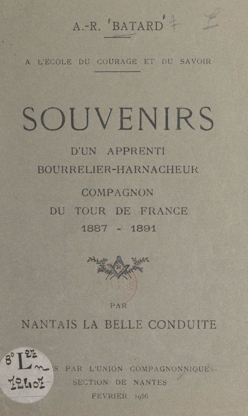 ebook cover of Souvenirs d'un apprenti bourrelier-harnacheur, by Auguste-Rene Batard