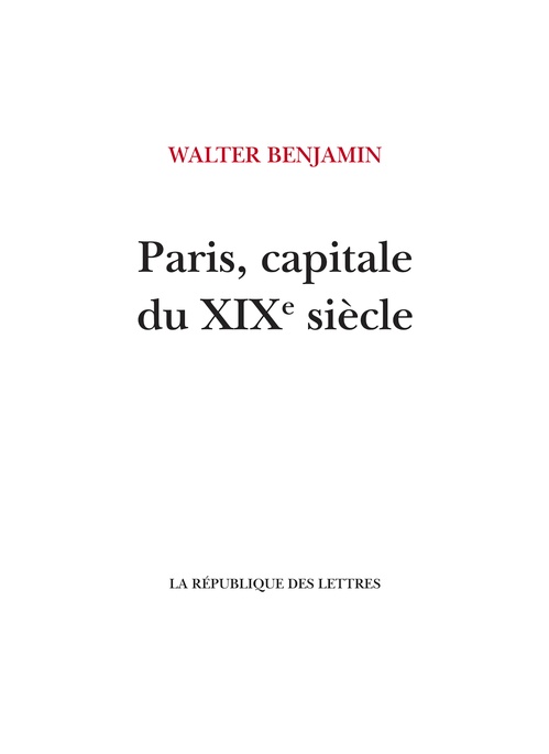 Couverture ebook de Paris, capitale du XIXe siècle, de Walter Benjamin