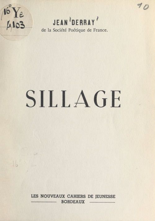 Couverture ebook de Sillage, de Jean Derray