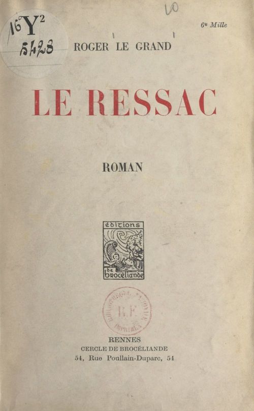Couverture ebook de Le ressac, de Roger Le Grand