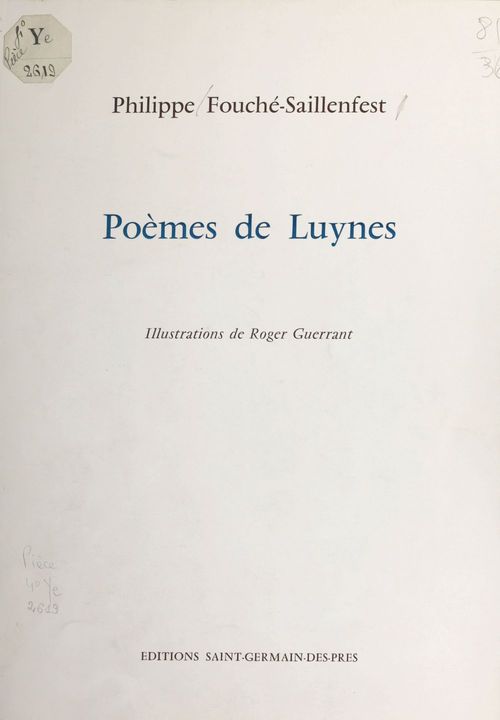 Couverture ebook de Poèmes de Luynes, de Philippe Fouche-Saillenfest