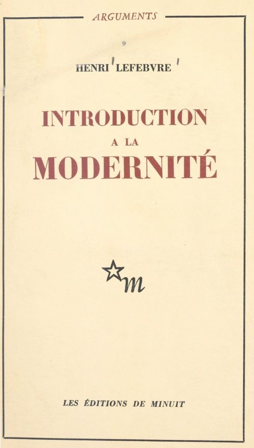 ebook cover of Introduction à la modernité, by Henri Lefebvre