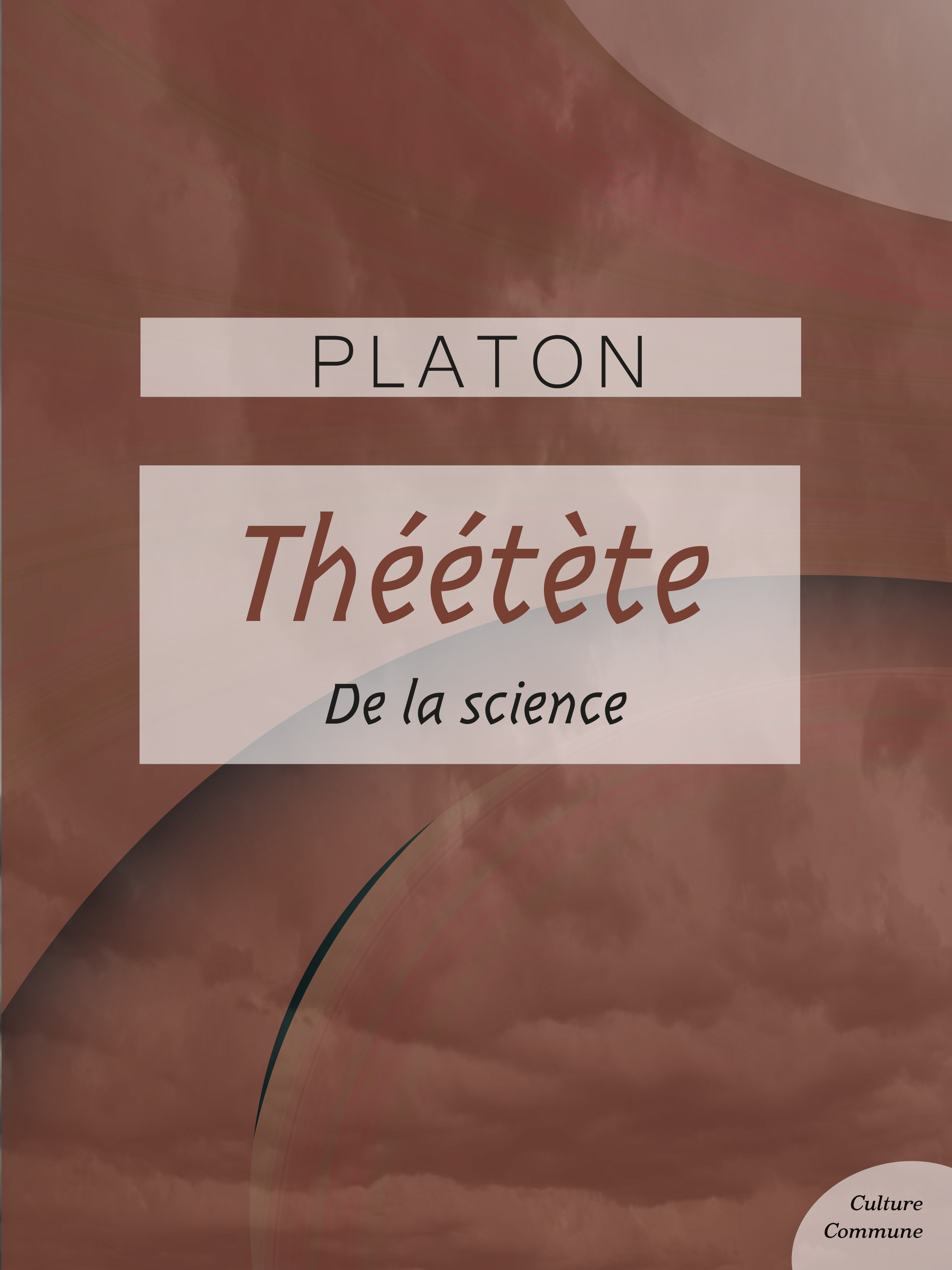 ebook cover of Théétète, by Platon