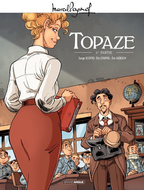 Couverture ebook de Marcel Pagnol en BD : Topaze - Partie 1, de Serge Scotto, Éric Stoffel