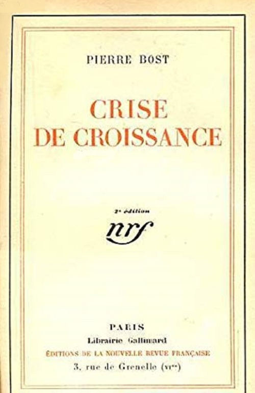 Couverture ebook de Crise de croissance, de Pierre Bost