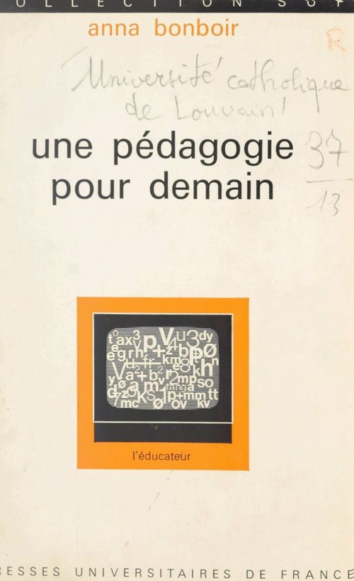 Couverture ebook de Une pédagogie pour demain, de Collectif, Laboratoire De Psychometrie De L''Univer