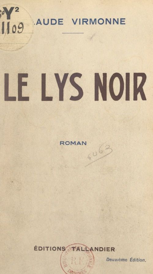 ebook cover of Le lys noir, by Claude Virmonne