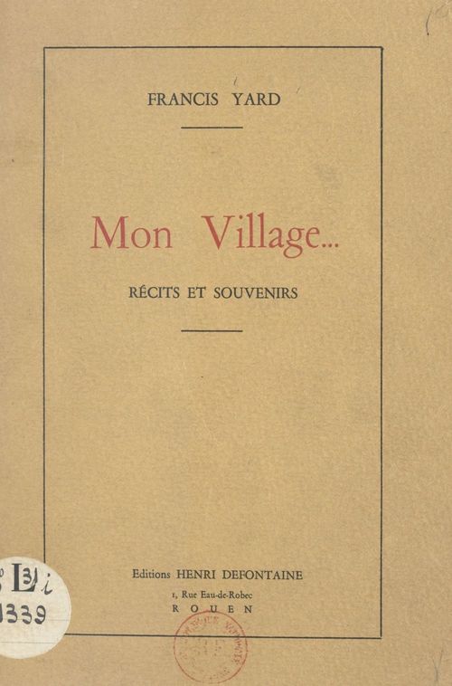 ebook cover of Mon village..., by Francis Yard