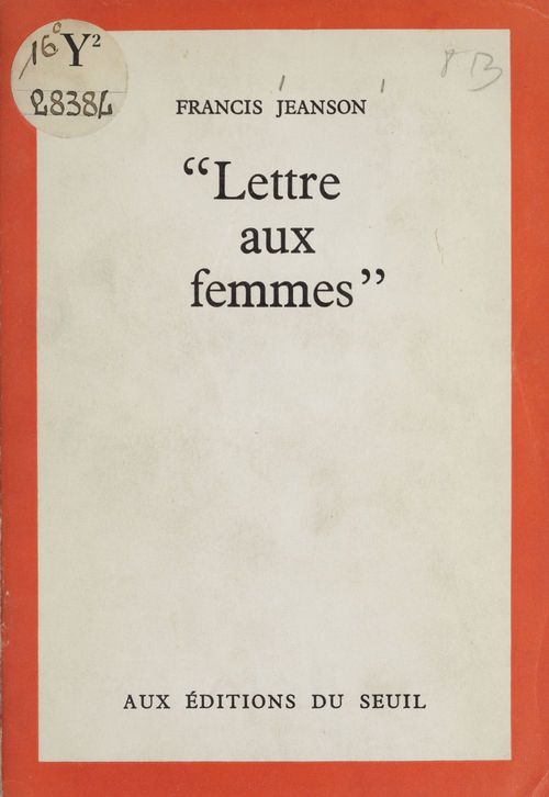 ebook cover of Lettre aux femmes, by Francis Jeanson