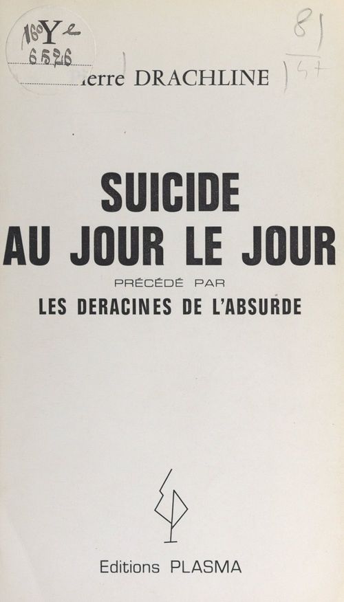 Couverture ebook de Suicide au jour le jour, de Pierre Drachline