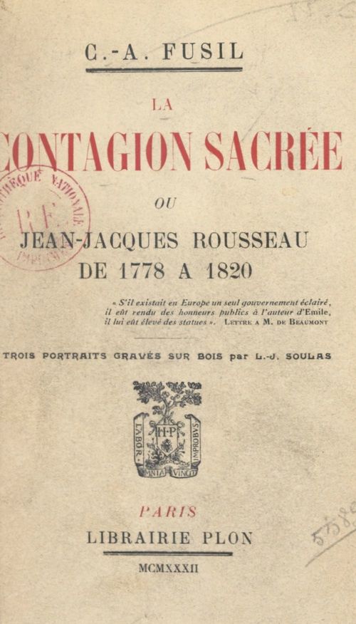 ebook cover of La contagion sacrée, by Casimir-Alexandre Fusil
