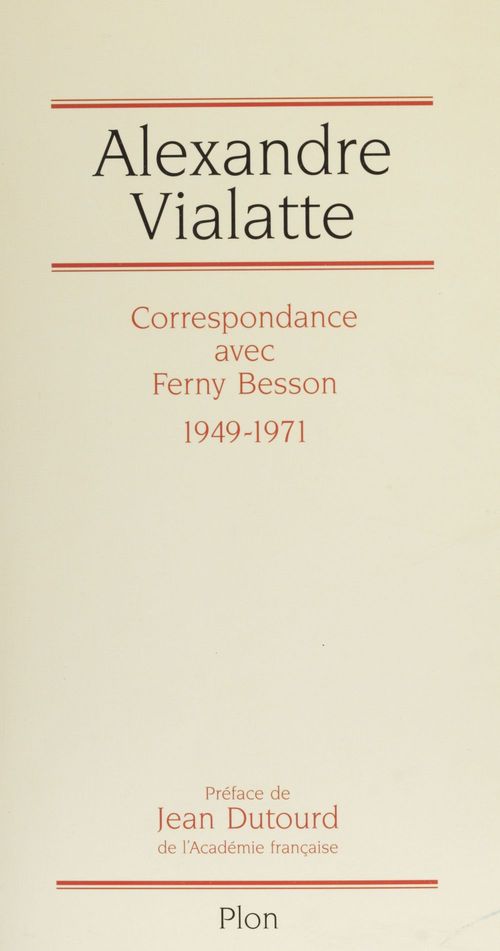 ebook cover of Correspondance avec Ferny Besson (1949-1971), by Alexandre Vialatte