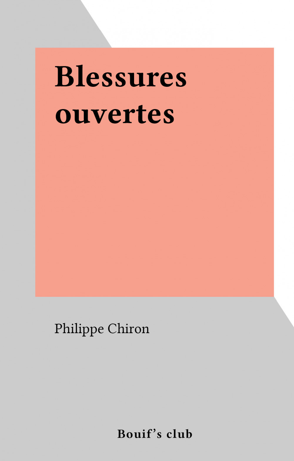 Couverture ebook de Blessures ouvertes, de Philippe Chiron