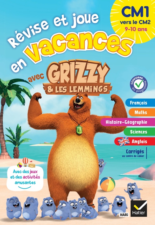 Couverture ebook de Cahier de vacances Grizzy et les lemmings - CM1 vers le CM2, de Aurore Meyer
