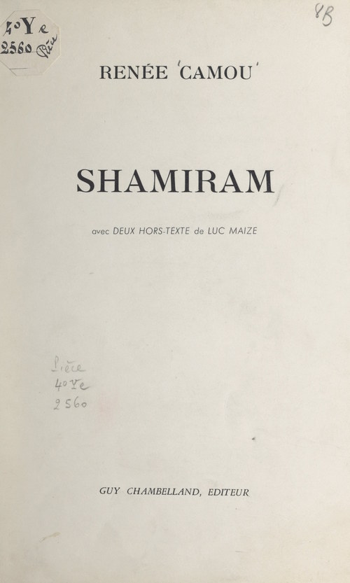 ebook cover of Shamiram, by Renee Camou