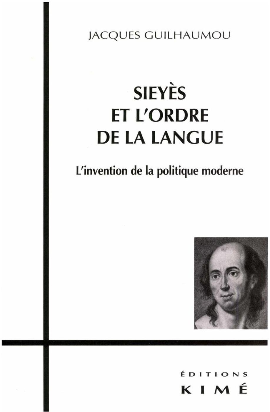 ebook cover of SIEYÈS ET L'ORDRE DE LA LANGUE, by Jacques Guilhaumou