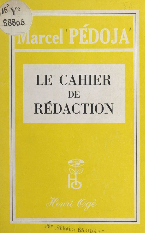 Couverture ebook de Le cahier de rédaction, de Marcel Pedoja