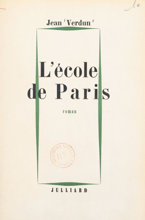 ebook cover of L'école de Paris, by Jean Verdun