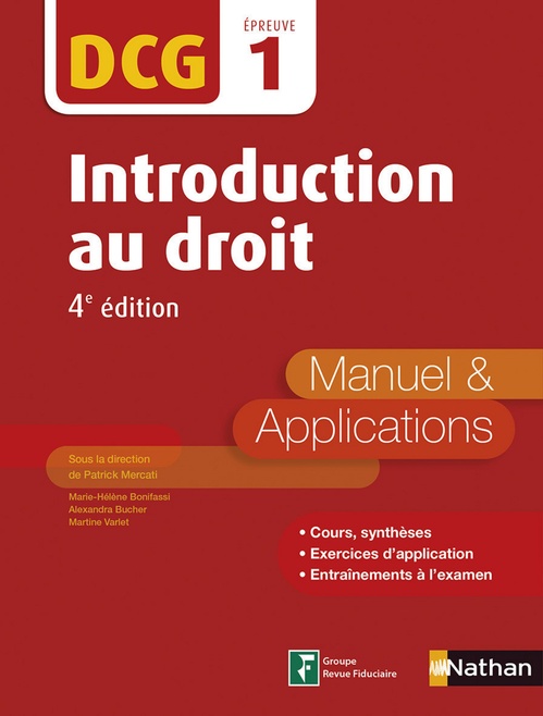 Couverture ebook de Introduction au droit - Manuel et applications - DCG 1 (E-PUB 2) - 2016, de Collectif
