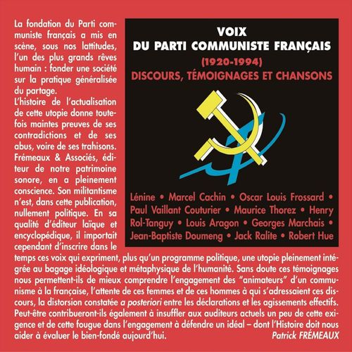 Couverture audiobook de Voix du Parti communiste français (1920-1994), de Lénine, Eugène Pottier