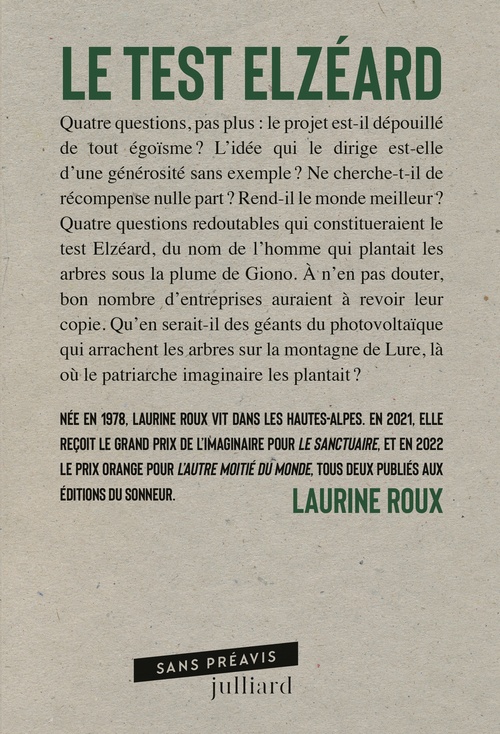 Couverture ebook de Le Test Elzéard, de Laurine Roux