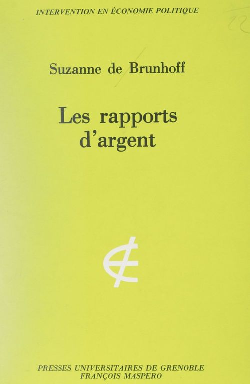 Couverture ebook de Les rapports d'argent, de Suzanne De Brunhoff