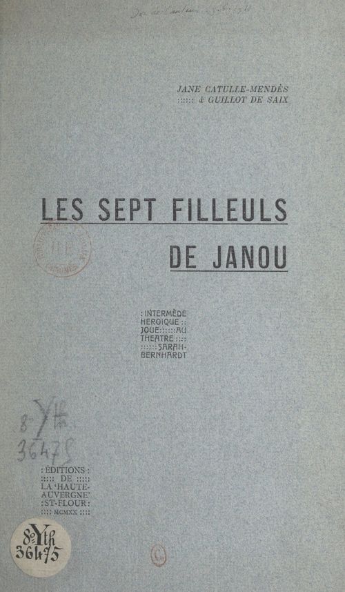 Couverture ebook de Les sept filleuls de Janou, de Guillot De Saix, Jane Catulle-Mendes