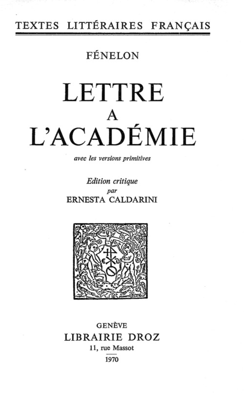 Couverture ebook de Lettre à l'Académie, de F Nelon