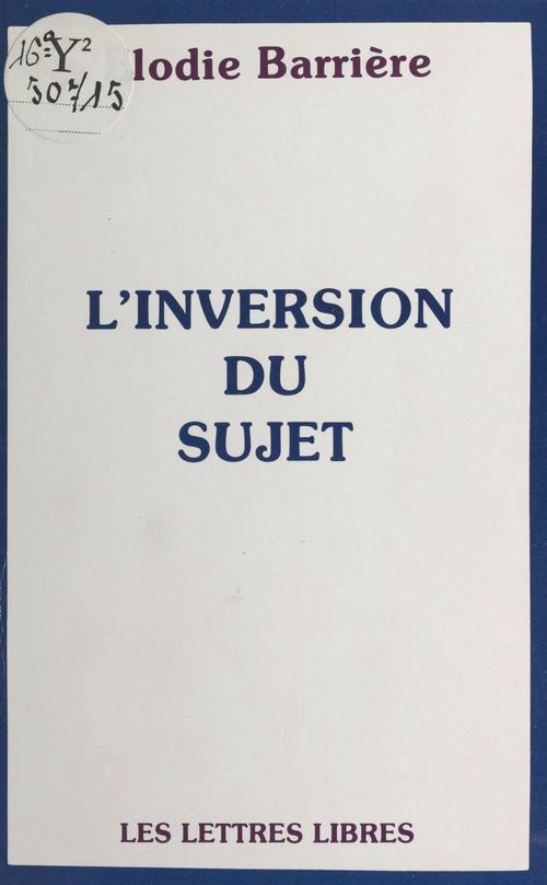 Couverture ebook de L'Inversion du sujet, de Elodie Barriere
