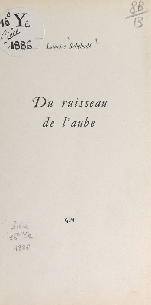 ebook cover of Du ruisseau de l'aube, by Laurice Schehade
