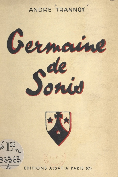 Couverture ebook de Germaine de Sonis, de Andre Trannoy