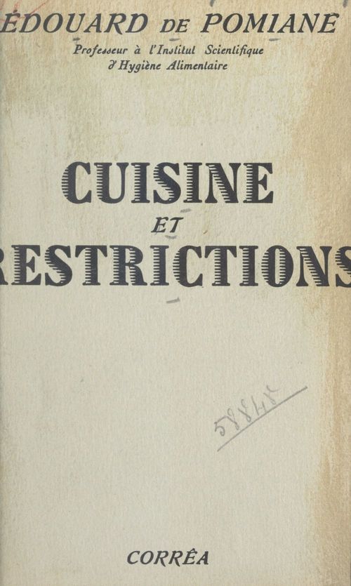 Couverture ebook de Cuisine et restrictions, de Edouard De Pomiane
