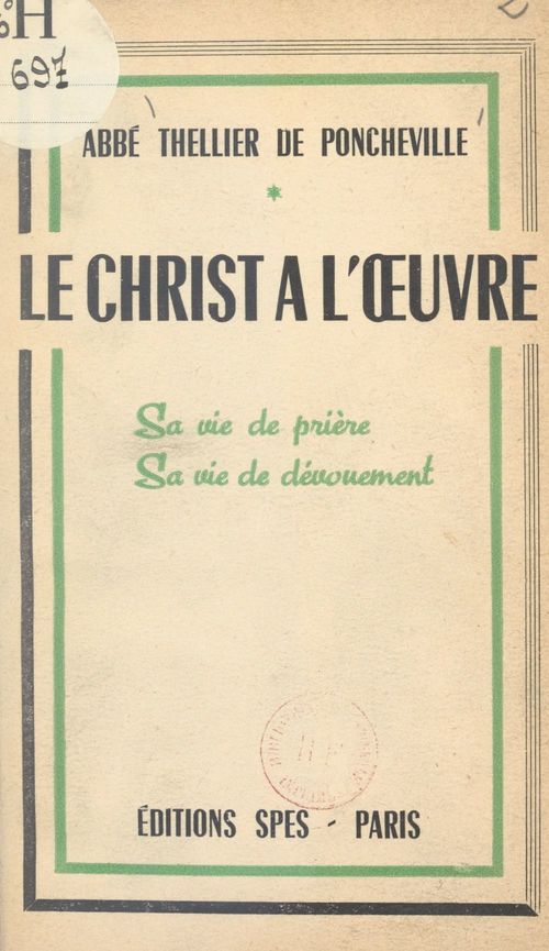 Couverture ebook de Le Christ à l'oeuvre, de Charles Thellier de Poncheville