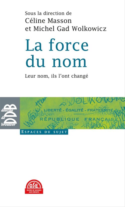 Couverture ebook de La force du nom, de Céline Masson, Michel Gad Wolkowicz