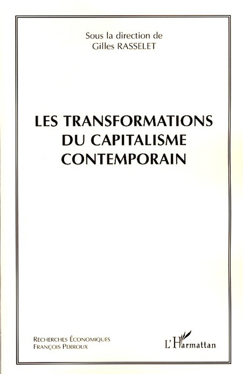 Couverture ebook de Les transformations du capitalisme contemporain, de Collectif, Gilles Rasselet