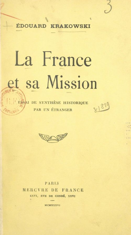 ebook cover of La France et sa mission, by Edouard Krakowski